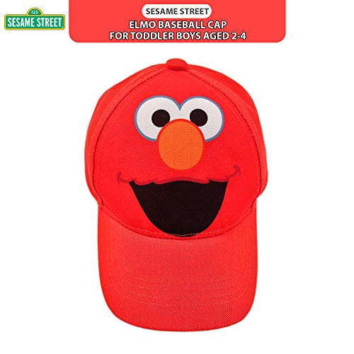 image for Sesame Street Toddler Boys' Elmo Cotton Baseball Cap, Light Red, Age 2