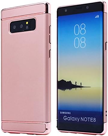Samsung Galaxy Note 8 Anti-Scratch Shockproof Electroplate Cover Snap on 3 in 1 Protective Hard Case by Sophili - Rosegold