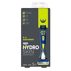 Schick Hydro 5 Beard Groomer, 4-in-1 Power Razor for Men, 1 Handle and 1 Refill