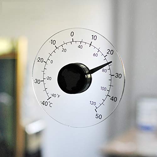 Hvlystory Outdoors Household Centigrade Analog Thermometer Transparent Temperature Monitoring Meter Temperature Detector Glass Sticking Paste Glass