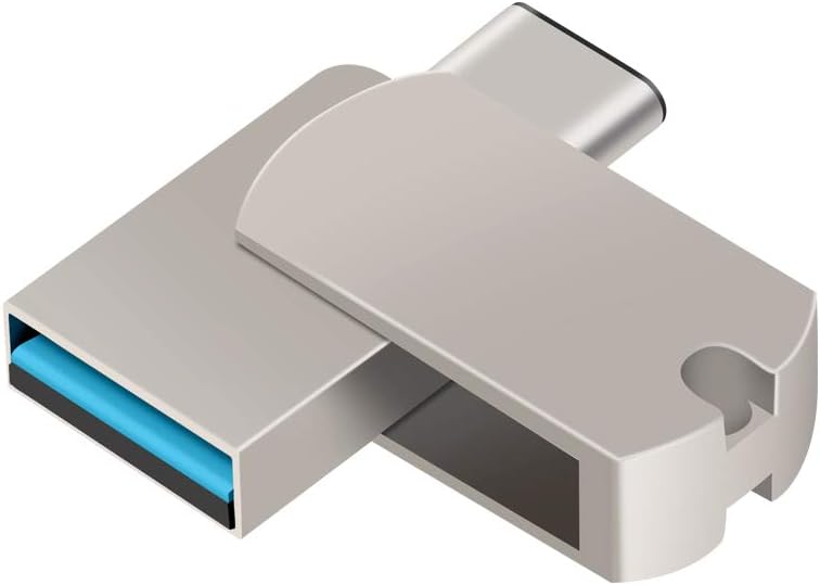 128GB USB C Flash Drive Dual 2 Pack, EASTBULL 2 in 1 Ports Type C & USB 3.0 Metal Flash Drives Waterproof Memory Stick with Keychain for Type-C Android Smartphones, Tablets, Computer, MacBook
