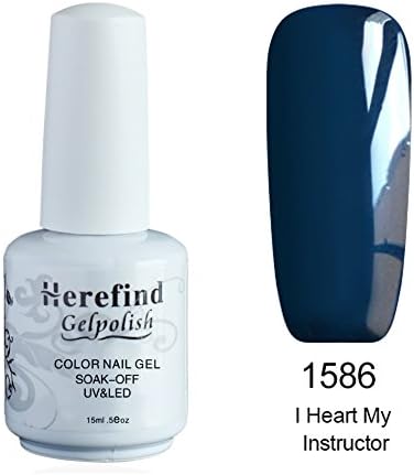 Herefind Long Lasting Soak Off Nail Polish with 238 Color Choices | 1 bottle with 15ml of UV Gel Polish | #1586 I Heart My Instructor Color