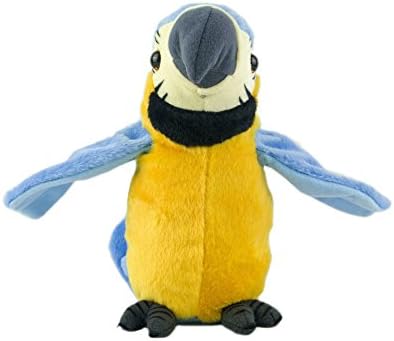 Talking Parrot Toy-Electronic Animal Plush Toy/Mimics and Repeats After Words&Sounds/ Special Gift for Kids , Birthdays, Christmas by BEAUTYGOD (blue)