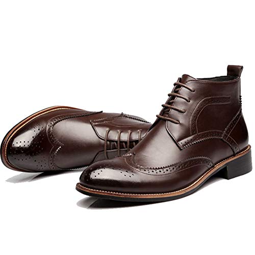 MHB Men's Suede Leather Plain Chukka Boots Ankle Desert Boots Oxfords Shoes 9.5in Dark Brown - Thumbnail 2