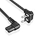 TNP 2 Prong Power Cord NEMA 1-15P to IEC320 C7 Right Angle Power Cable Replacement for PS5 & PS4, Power Cord for Xbox Series S/X, Xbox One S/X, Printers, LG, Samsung, TCL, Apple TV, 10ft, Black