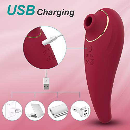 UTIMI Clitoral Sucking Vibrator Rechargeable Clitoris Stimulator Clitoris Massager with Powerful Motor Adult Sex Toys for Woman, Red