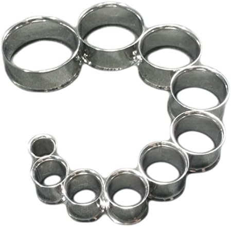PAIR 12g - 1" Stainless Steel 316L Double Flare Saddle Tunnels Plugs Guages Flesh (1" (25mm))