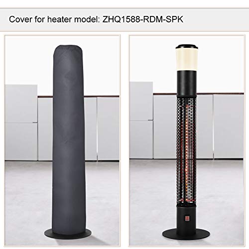 Star Patio ZHQ1588-RDM-SPK Cover, Patio Heater Cover, Outdoor Electric Heater Cover, Freestanding Heater Cover, Heavy Duty Waterproof Cover, Grey, Polyester