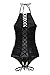 BeLuring Keyhole Halter Teddy Lingerie Sleepwear Nightie for Women, 17 Black, One Size