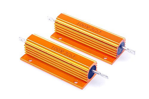 LM YN 100 Watt 3 Ohm 5% Wirewound Resistor Electronic Aluminium Shell Resistors Gold Suitable For Inverter, LED lights,Frequency Divider, Servo Industry 2-Pcs - Thumbnail 2