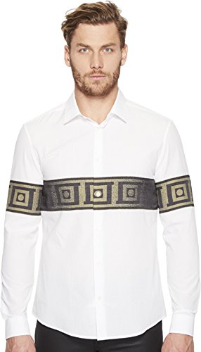 Versace collection men s long sleeve botton down verde …
