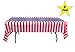 Oojami Pack of 6 American Themed Plastic Tablecloths | Red, White, Blue Striped | Disposable Rectangular Cover (54