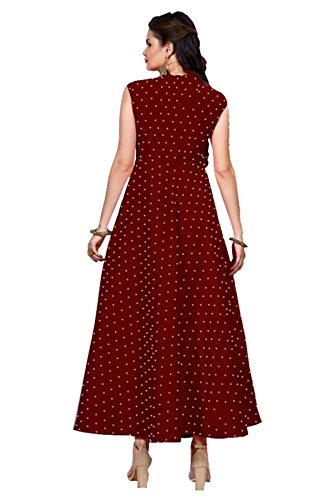 dwarkesh fashion maroon malbari silk full flared semi stitched party wear gown