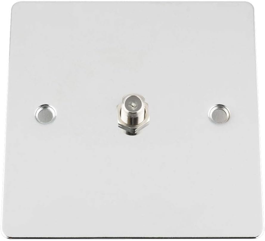 Sky Satellite Socket Single 1 Gang - Polished Chrome - Flat