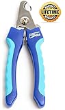 Professional Grade Pet Nail Clippers with Safey Guard - Stainless Steel - Easy to Use - Best Cat and Dog Nail Clippers - Great for Small or Large Animals (Small / Medium)