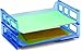 Officemate Blue Glacier Side Load Letter Tray, Transparent Blue, 2/PK (23228)