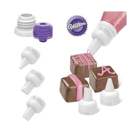 Wilton Juego para decoración 3 boquillas + Adaptador + Cierre para ...