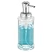 InterDesign Hamilton Glass Foaming Soap Dispenser Pump for Kitchen and Bathroom Countertop - Clear/Chrome