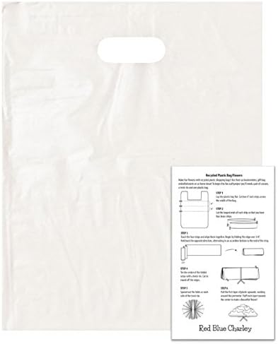 100 Frosted 15x18 Die Cut Handle Bags 2.25 mil with 1 Craft Insert
