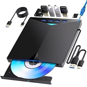 外付けブルーレイドライブ USB-A/C対応 BD/DVD/CD 再生・読み込み・書き込み対応 ポータブルBlu-rayプレーヤー