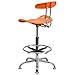 Flash Furniture Bradley Vibrant Orange and Chrome Drafting Stool with Tractor Seat