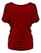 MBJ WT817 Womens Dolman Drape Top with Side Shirring XXL Wine