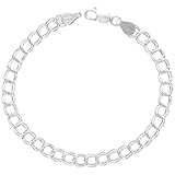 Sterling Silver Double Link Charm Bracelet Anklet Necklace 5.3mm -11 mm assorted sizes
