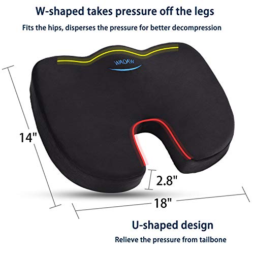 WAOAW Seat Cushion for Office Chairs, Sciatica Desk Chair Cushion for