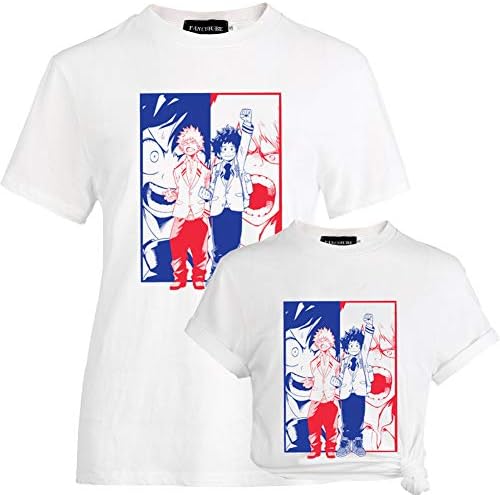Lavendei My Hero Academia T-Shirt, Japanese Anime Fashion Cartoon T-Shirt Novelty Round Neck Short Sleeve Summer Tees T-Shirts for Men Women and Anime Fans