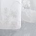 Lazzzy White Sheer Valance Curtains Floral Embroidery Semi Curtains Window Treatment Rod Pocket Embroidered Drapes for Kitchen Living Room Bathroom 16 inch Length 1 Panel