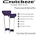 Crutcheze Premium USA Made Crutch Pad and Hand Grip Covers | Comfortable Underarm Padding Washable Breathable Moisture Wicking Orthopedic Products Crutches Accessories (Purple Heather)
