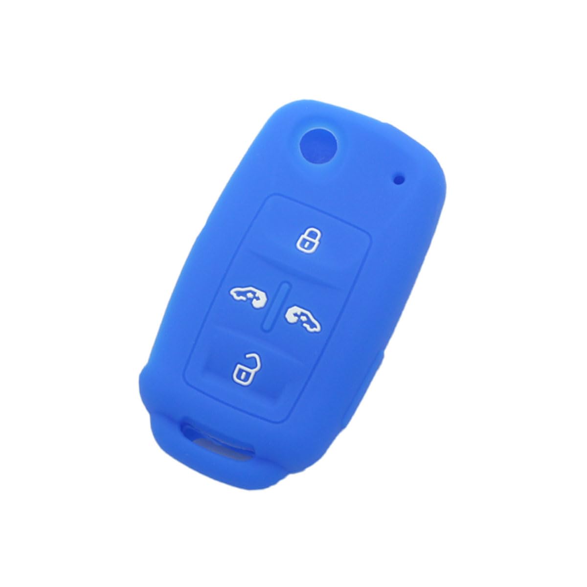 BROVACS Silicone Cover Protector Case Holder Skin Jacket Compatible with VOLKSWAGEN Sharan Caravelle SEAT 5 Button Flip Remote Key Fob 4+1 BTN CV4806 Deep Blue