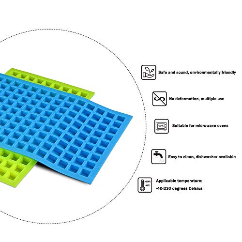 Palksky 126 Cavities Mini Square Silicone Mold/Chocolate Candy Mould for Gummy Jelly Truffles Ganache Pralines Caramels