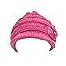 Women's Cable Knit Visor Hat with Flower Accent Pink Color