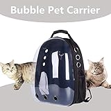 Lyn's Pet Carrier, Hard-Sided Pet Bag, Cat/Dog Bubble Backpack, Pet Travel Bag, Small Space Pet Capsule Knapsack, Waterproof Breathable Pet Carrier Airline Approved (Black)