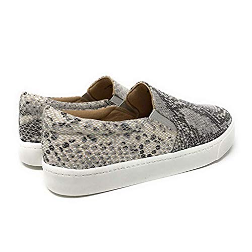 Emimarol Women's Platform Sneakers Leopard Print Loafers Shoes Fashion Slip On Sneakers Beige - Thumbnail 3