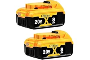 Replacement for Dewalt 20V Max Battery: 2Packs 8.0Ah Replace Battery Compatible with Dewalt 20V Cordless Power Tools DCB200 D