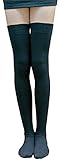 AM Landen Black Cotton Thigh High Socks Over Knee Socks Women's Long Socks