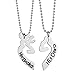 DALARAN Her Buck His Doe Engraved Stainless Steel Couple Necklace Deer Pendants Heart Split for Men Women