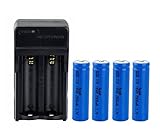 Aweek® 4Pcs 14500 2000mAh 3.7V Li-ion Lithium Rechargeable Battery AA Batteries For Cree Led Flashlight + 14500 Charger (4 Pcs Battery with Charger)