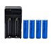 Aweek® 4Pcs 14500 2000mAh 3.7V Li-ion Lithium Rechargeable Battery AA Batteries For Cree Led Flashlight + 14500 Charger (4 Pcs Battery with Charger)