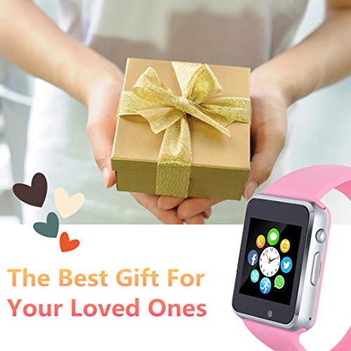 Smart Watch, Smartwatch Phone with SD Card Camera Pedometer Text Call Notification SIM Card Slot Music Player Compatible for Android Samsung Huawei and IPhone (Partial Functions) for Women Teens Girls - Thumbnail 3