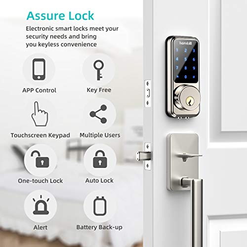 Smart Lock Keyless Entry Deadbolt Door Locks,hornbill Smart Lock Front Door,Digital Electronic Bluetooth Deadbolt Door… - Image 3