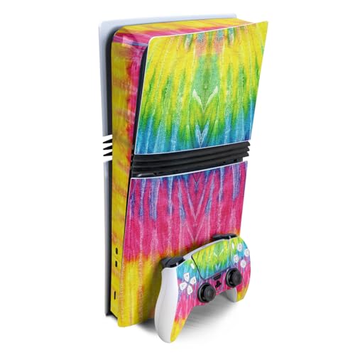 Gaming Skin Compatible with Sony PlayStation 5 PS5 Pro Bundle - Tie Dye 2 - Pre…