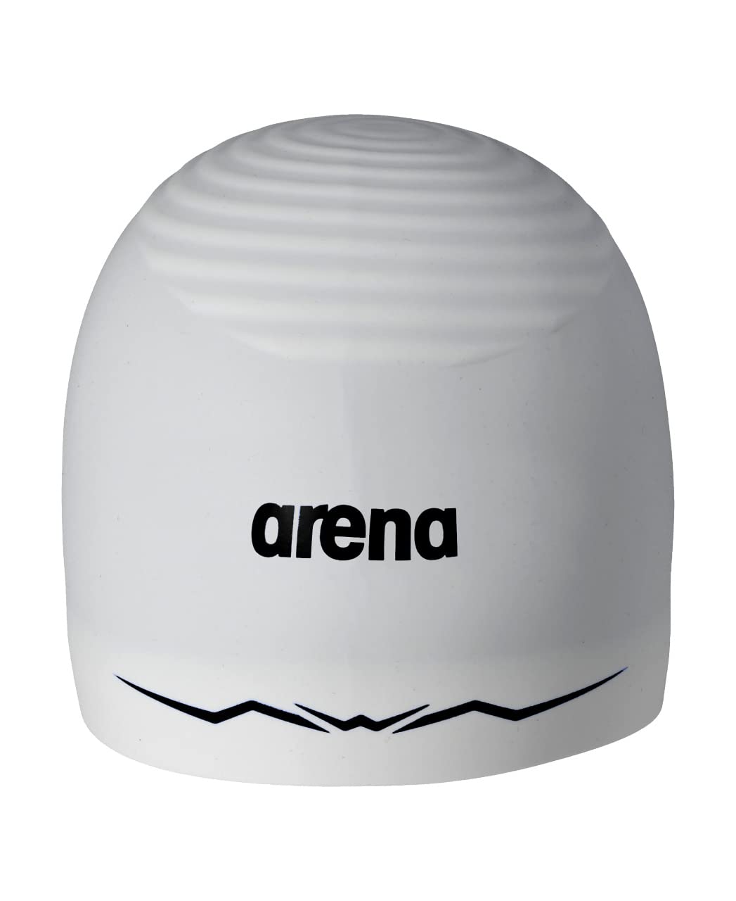arena Aquaforce Wave Wrinkle Free Unisex Racing Silicone Swim Cap for Women and Men Competitive Swimming or Training Swim Gear, White, Medium