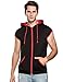 Coofandy Mens Casual Sleeveless Hoodie Zip Up Vest with Pockets, Black, XX-Large