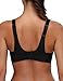 Wingslove Women's Full Coverage High Impact Wirefree Workout Sport Bra (Black,42DD)