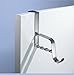 mDesign Over the Door Valet Hook for Coats, Hats, Robes, Towels - 1 Hook, Brushed Stainless Steel