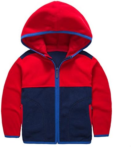 Encontrar Boys' Polar Fleece Jacket Colorblock Outerwear Red Size 7T