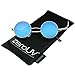 zeroUV - Small Retro Lennon Inspired Style Colored Mirror Lens Round Metal Sunglasses 41mm